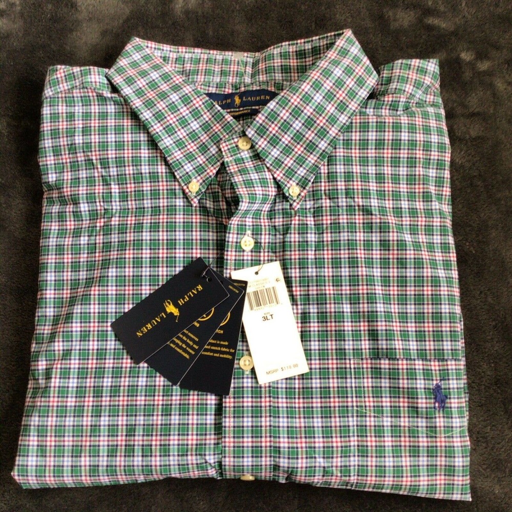 Ralph Lauren Button Down Shirt 3XLT Green NWT